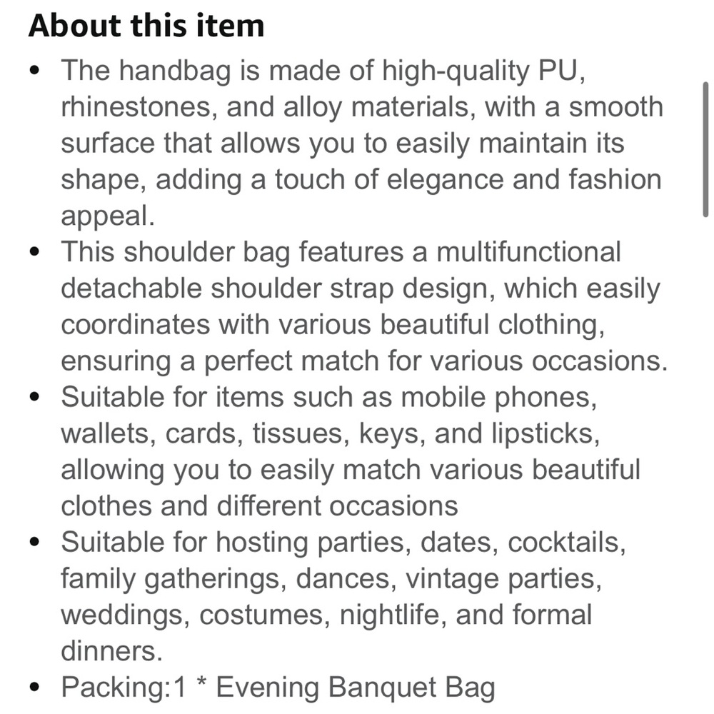 NEW rhinestone evening bag with removable chain strap - Picture 9 of 11